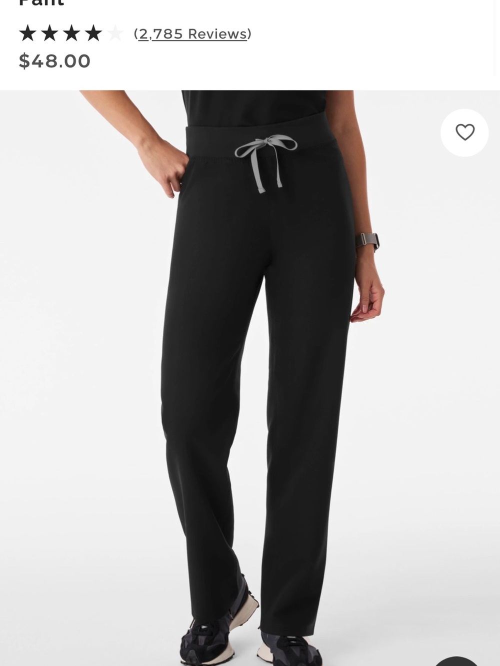 Figs Women's Black High Rise Livingston Pants XL